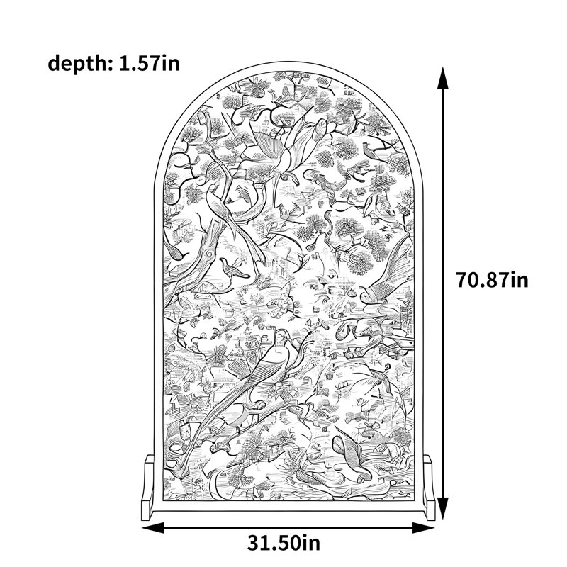 Paravent en bois massif 70,87 "H, H 70,87 po x l 31,5 po x P 1,57 po