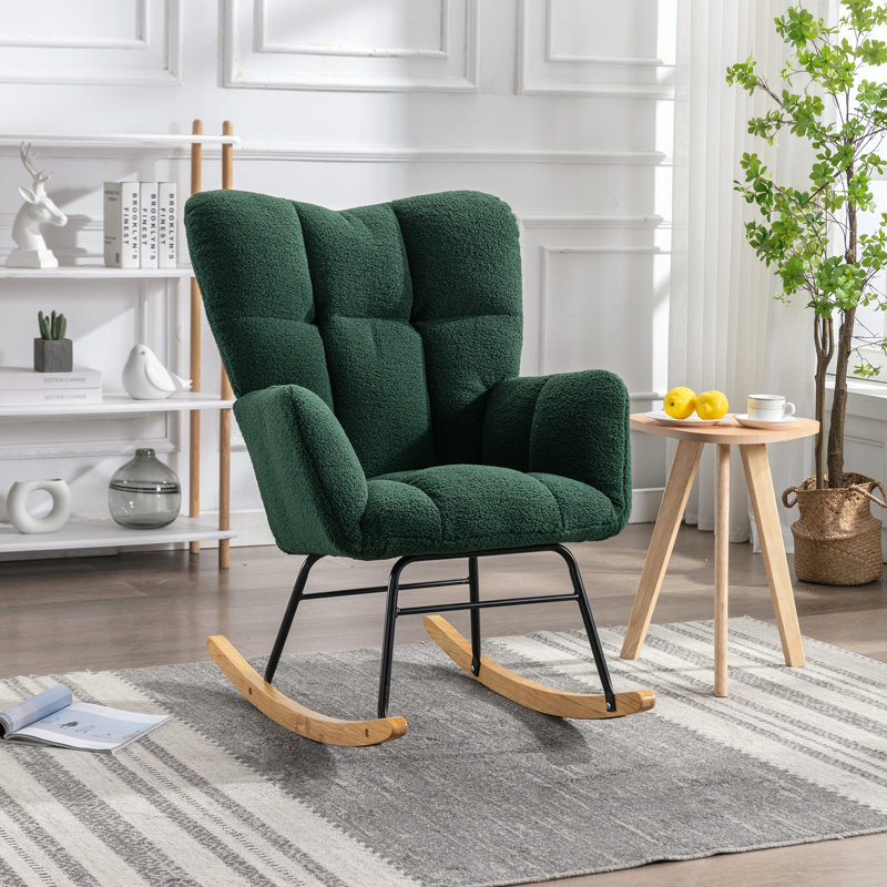 Chaise berçante moderne Marsa, Vert foncé