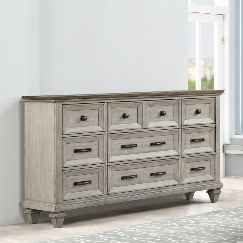 Commode 9 tiroirs Gurkamal, Crème