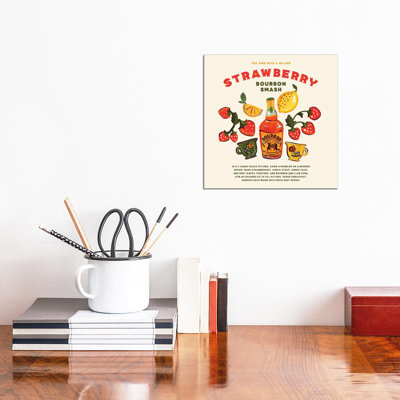 Strawberry Bourbon Recipe - Wrapped Canvas Print