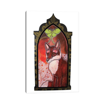 Fox Moon 1 Piece Wrapped Canvas Painting