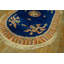 Vintage Art Deco Hallway Runner Wool Beige, Blue Navy Rug