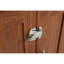 Cage de luxe pour chien avec porte de grange coulissante style Mid-Century en noyer