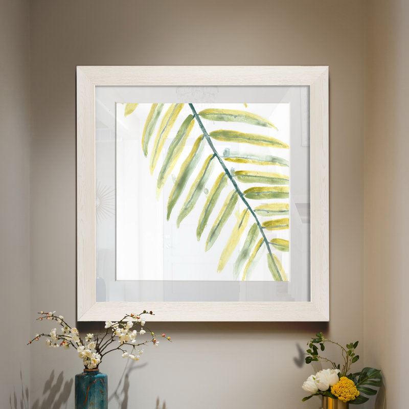 Verdant impressions III-reproduction d’art, H 27,5 po x l 27,5 po x P 1,5 po, Imprimé encadré blanc