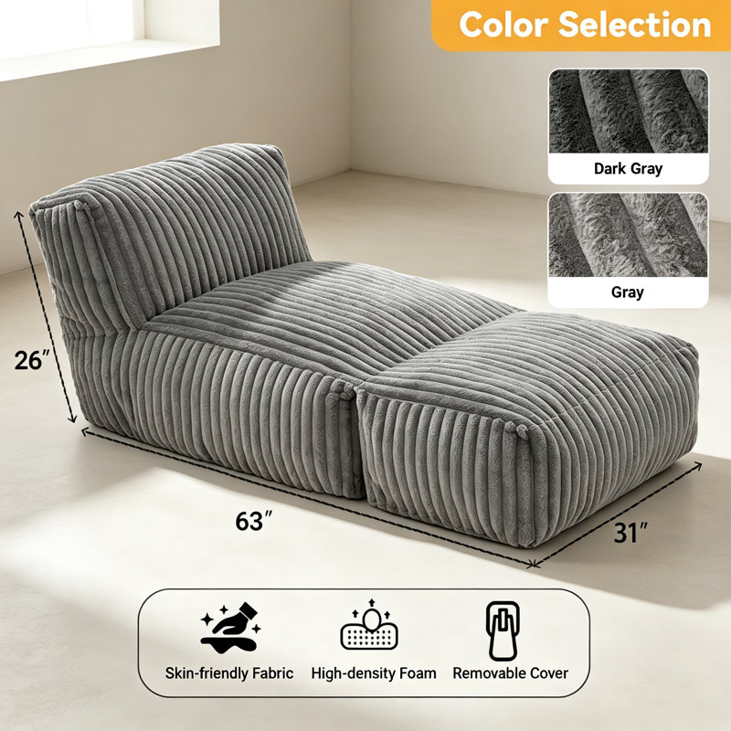 Floor Chaise Lounge Convertible Sofa Bed