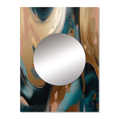 Miroir mural décoratif en M marbre doré et vert Euphoria II - marbre