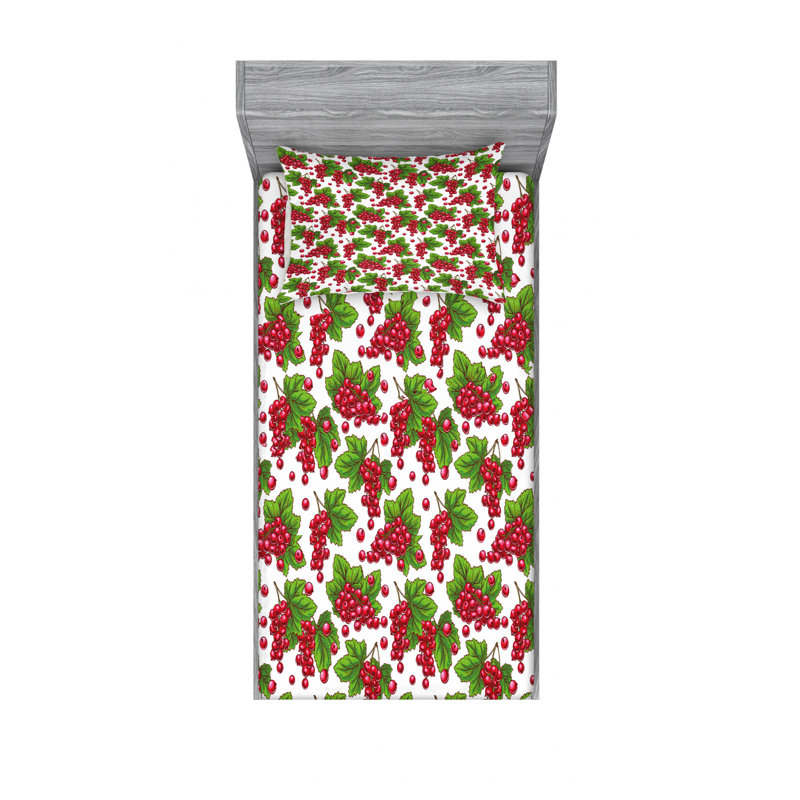 Ensemble de draps Branches avec feuilles, Ensemble de draps pour lit simple avec drap-housse