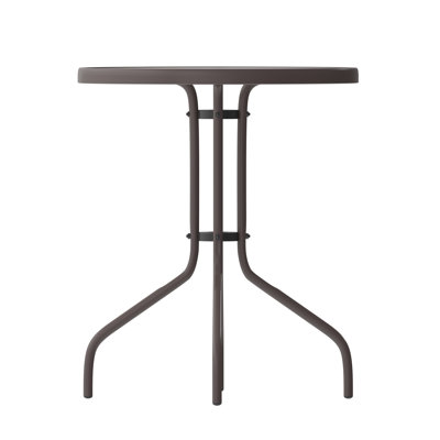 Amlie Round Glass Outdoor Bistro Table , 23.75 " W 23.75 " D