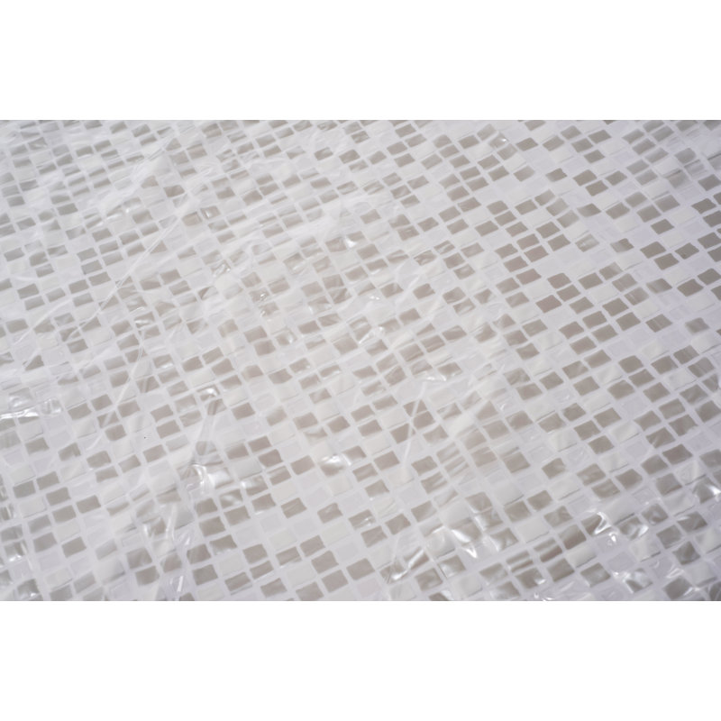 Mosaic Vinyl Shower Curtain, Silver