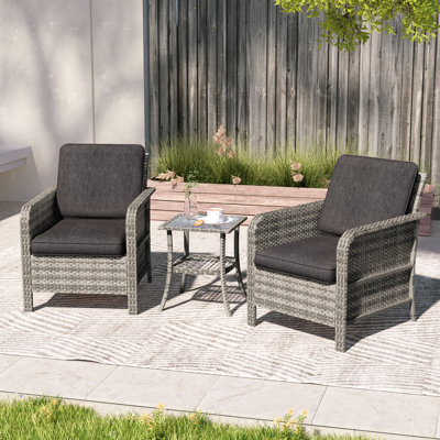 Ensemble de conversation pour patio 3 pièces avec table d'appoint