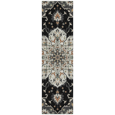 Machine Washable Indoor/Outdoor Husby ACN2194 Global Rug