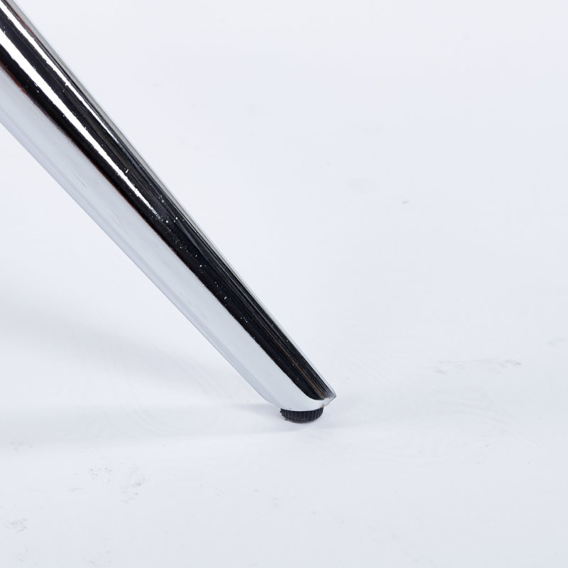Table de salle à manger moderne en verre trempé avec pieds en métal, Argent argent