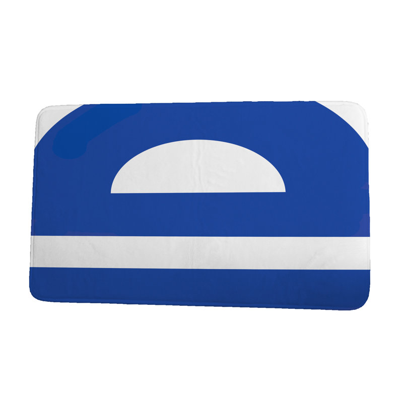 Tapis pour salle de bain Leonhardt, Bleu, l 21 po x L 34 po