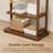 Coat Rack Solid Wood Clothes Rack with 2 Shelves & 4 Hooks for Hanging Clothes Garment Wallets Hats