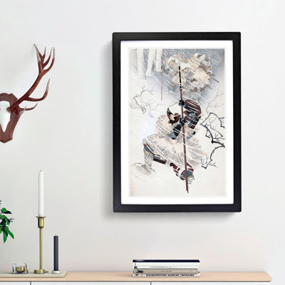 Warrior in the Snow by Toyohara Chikanobu - Picture Frame Painting Print