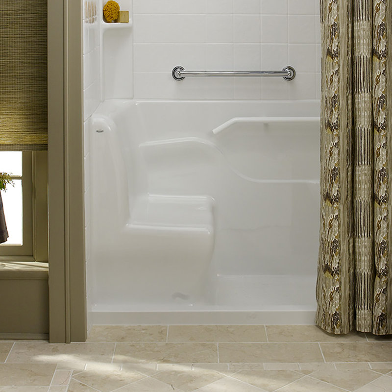 59.5'' W 30'' D Shower Base, Right, White