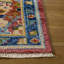 Tapis bleu / rouge en laine / coton noué à la main-1926930285