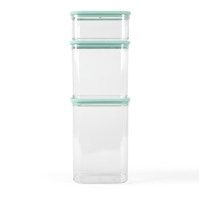 Martha Stewart Langstaff 6 Piece Stackable Rectangular Container Set w/ Martha Blue Lids
