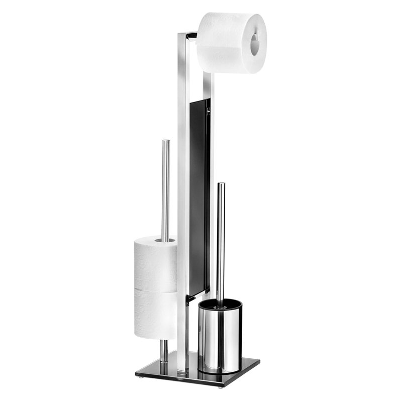 Roberge Free -standing Toilet Paper Holder, Silver/Black