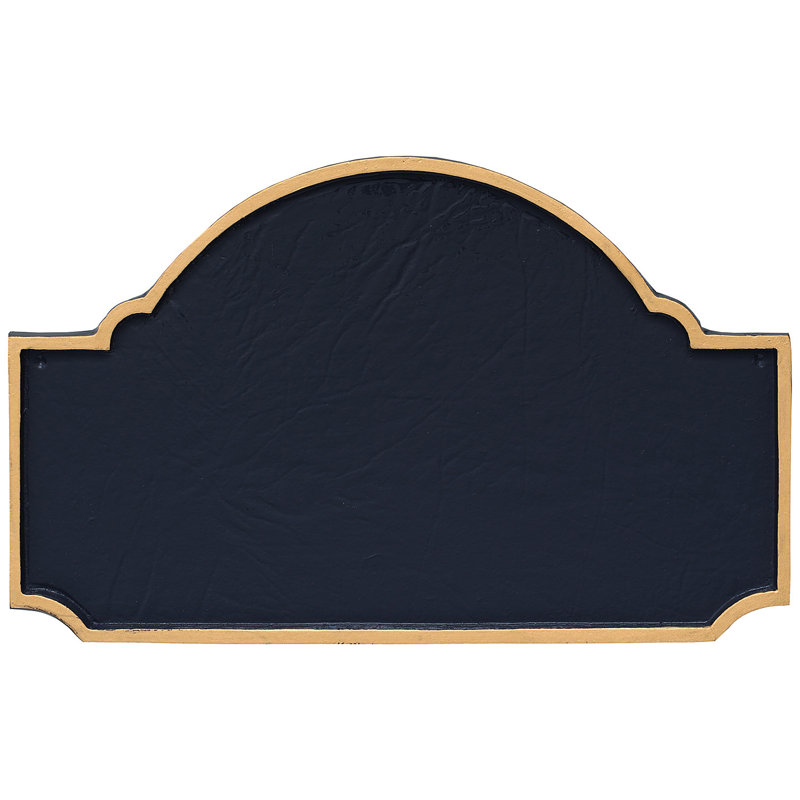 Plaque d'adresse murale standard 1 ligne Fitzgerald, Bleu marine / doré, Oui