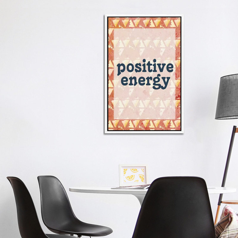 Positive Energy by Kimberly Allen - Print on Canvas, 101.6cm H x 66.04cm W x 3.81cm D, White Framed
