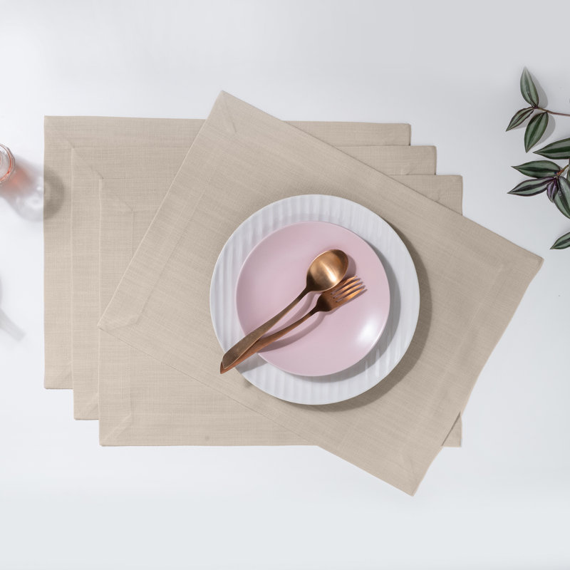 D'Moksha Homes Mitered Corner Placemats, Natural