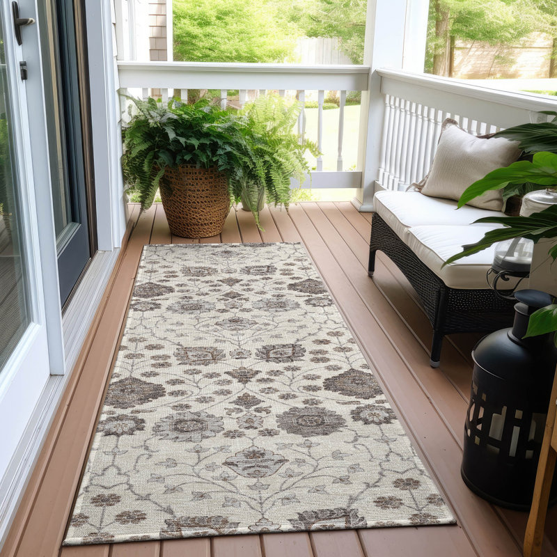 Tapis intérieur / extérieur ivoire Selma , 2'3" x 7'6"