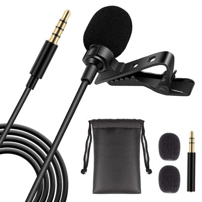 5 Core Lavalier Microphone Clip On Professional Grade 3.5mm Lapel Mic Omnidirectional Lav Mic -  CM MOB 2M