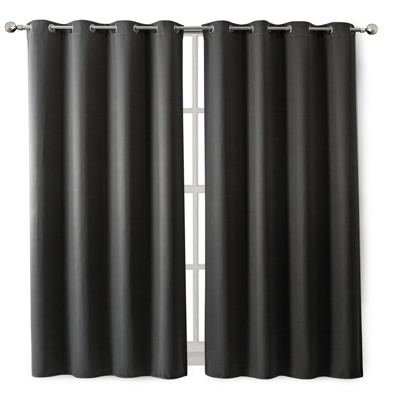 Rideau occultant en polyester, L 42 po x L 84 po, Gris foncé