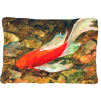 Koi Reversible Throw Pillow