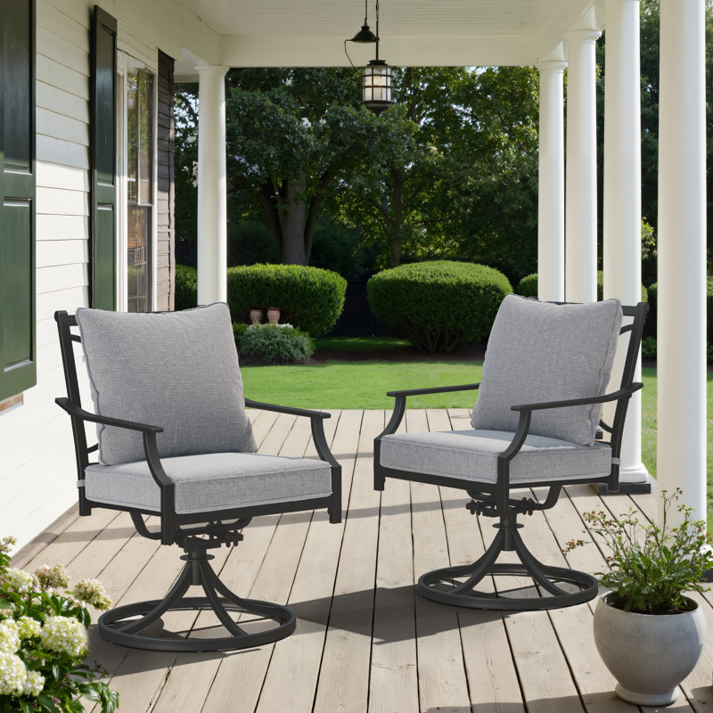 Chaise de salle à manger pivotante à bascule avec coussin, Grey