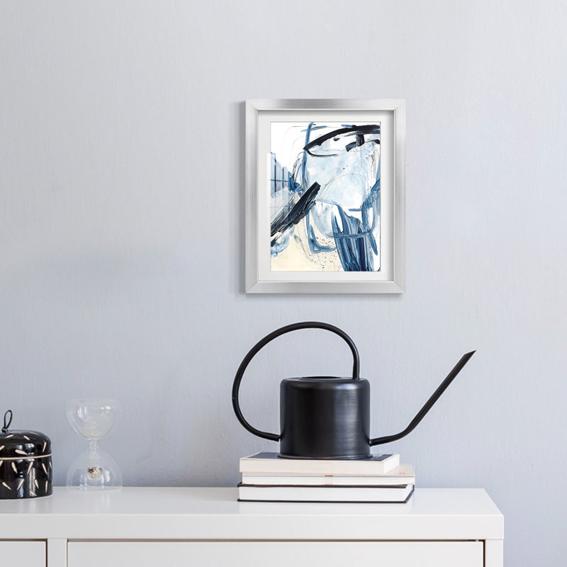 Indigo Swash I -Framed Print, Silver