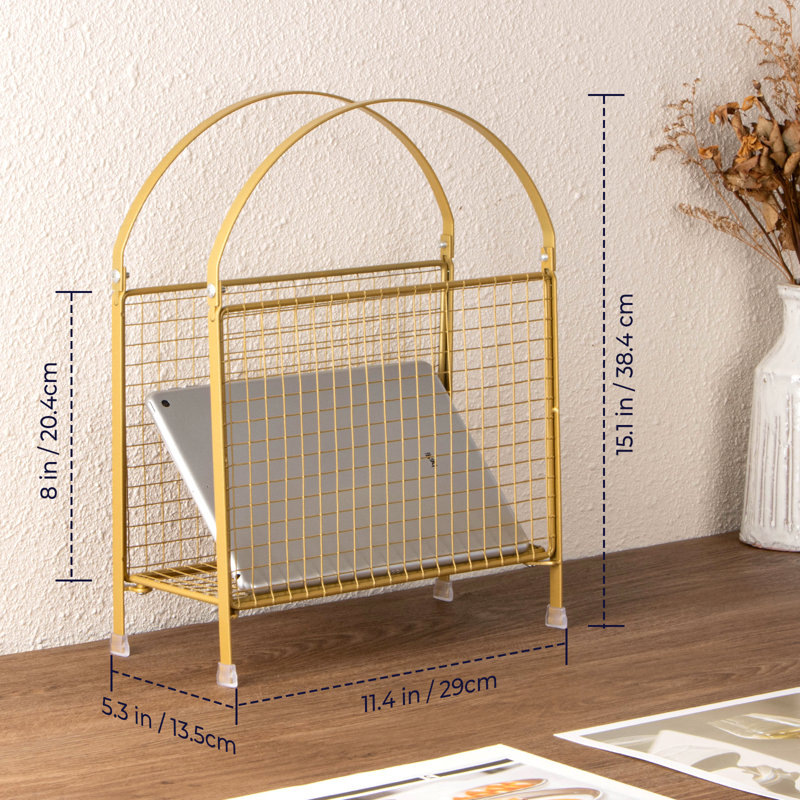 Freestanding Magazine Rack, Magazine Organizer Metal Holder