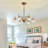 Harjeevan 6 - Light Antique Brass Dimmable Chandelier with Glass Globe