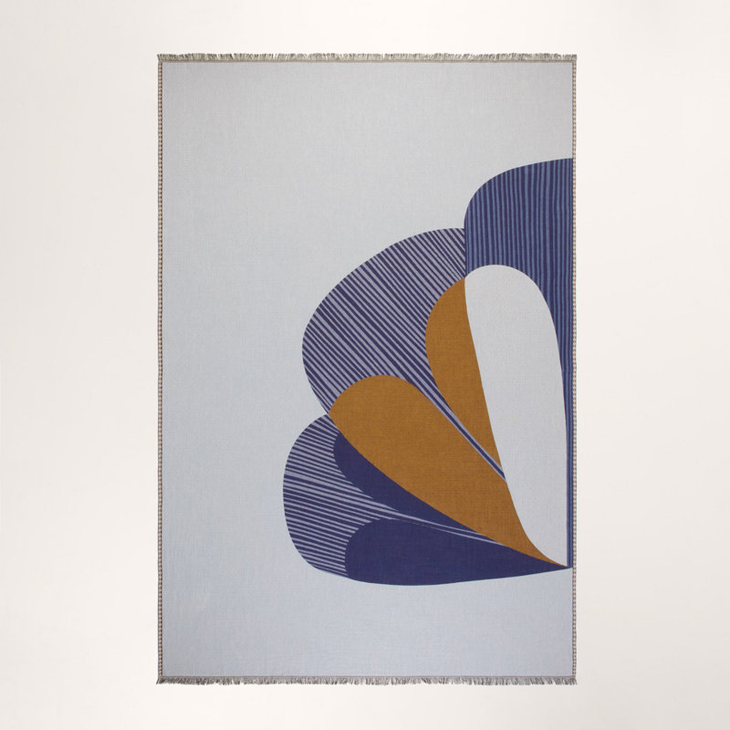 Madura Throw, White/Blue/Orange