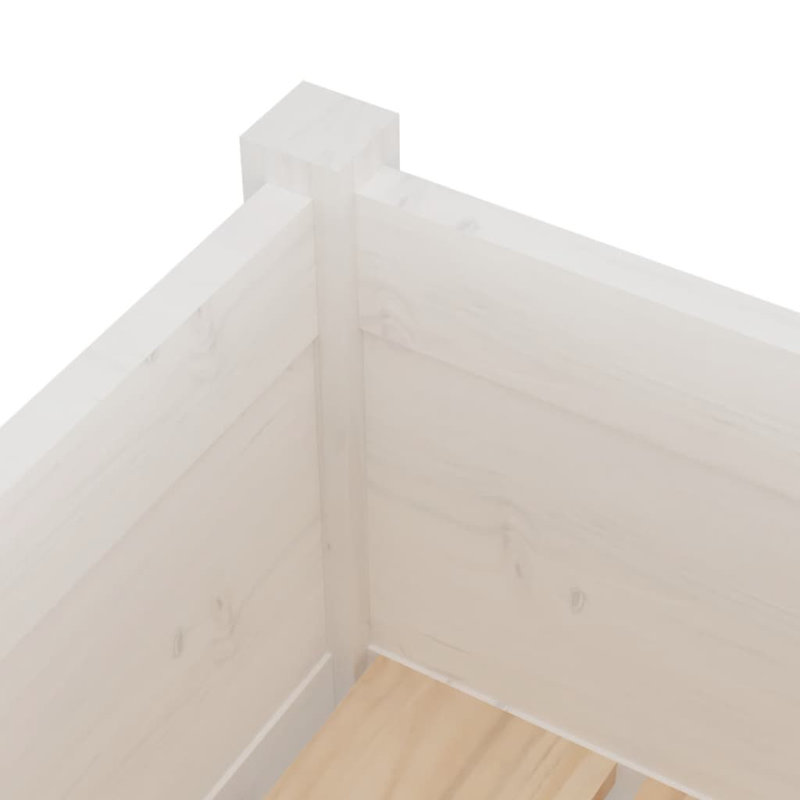 Wood Pot Planter, 27.6" H x 27.6" W x 12.2" D, White