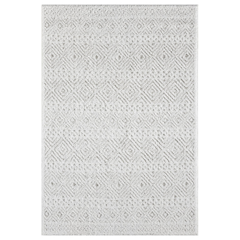 Modern Shaggy Rug Abstract Geometric Rug Indoor For Living Room Bedroom Design 1518 (5X8 (5'2"X7'5"),Grey)