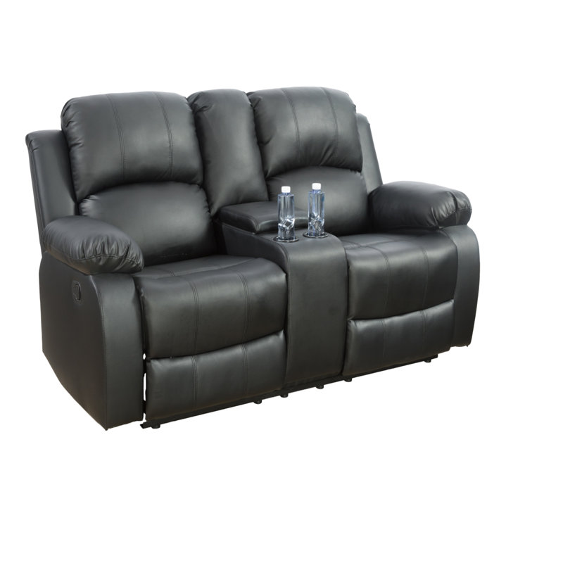 Fauteuil inclinable manuel en simili cuir Dokkum, Similicuir noir