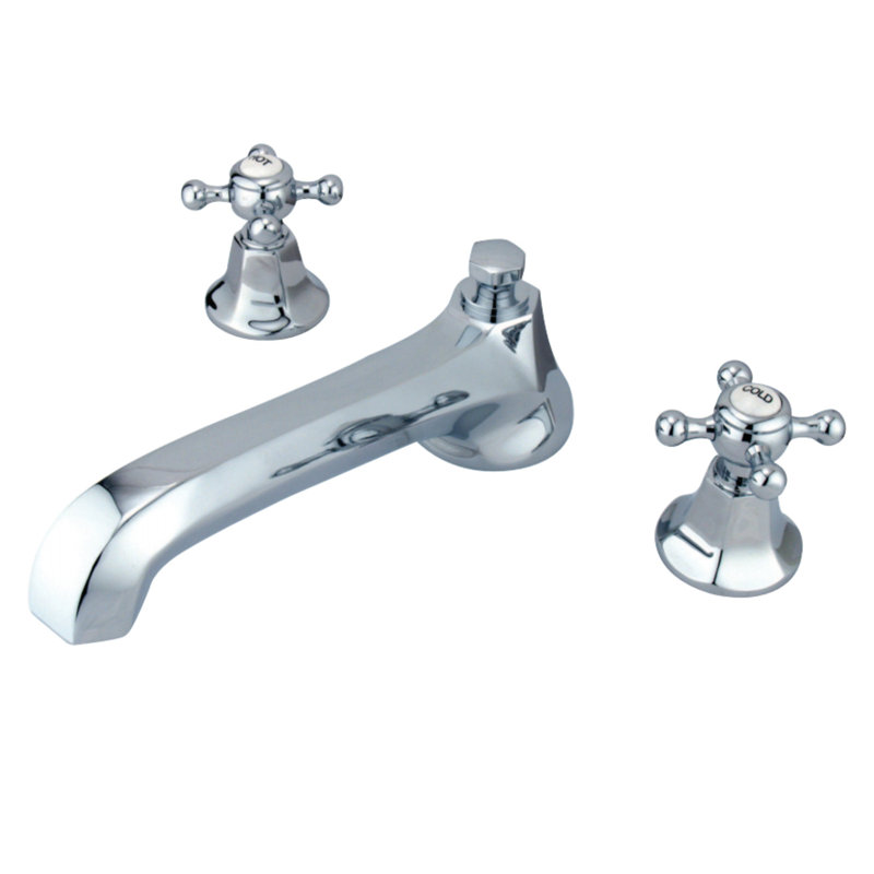 Kingston Brass Vintage Two-Handle 3-Hole Deck Mount Roman Tub Faucet, Polished Chrome