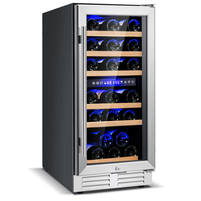 Giantex Dual Zone 15'' 30 Bottle Wine Refrigerator