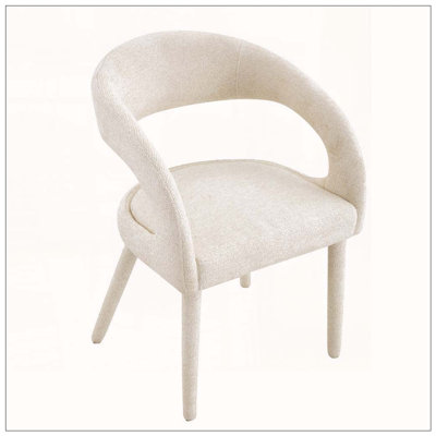 Sherpa Upholstered Dining Chair with Hollow Backrest