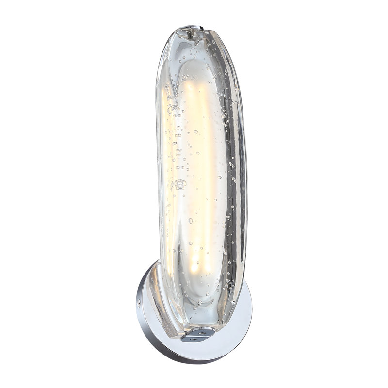 13.8" Modern Bubble Crystal Wall Sconce, Luxury Led Wall Light For Bathroom, Bedroom Or Hallway, Chrome