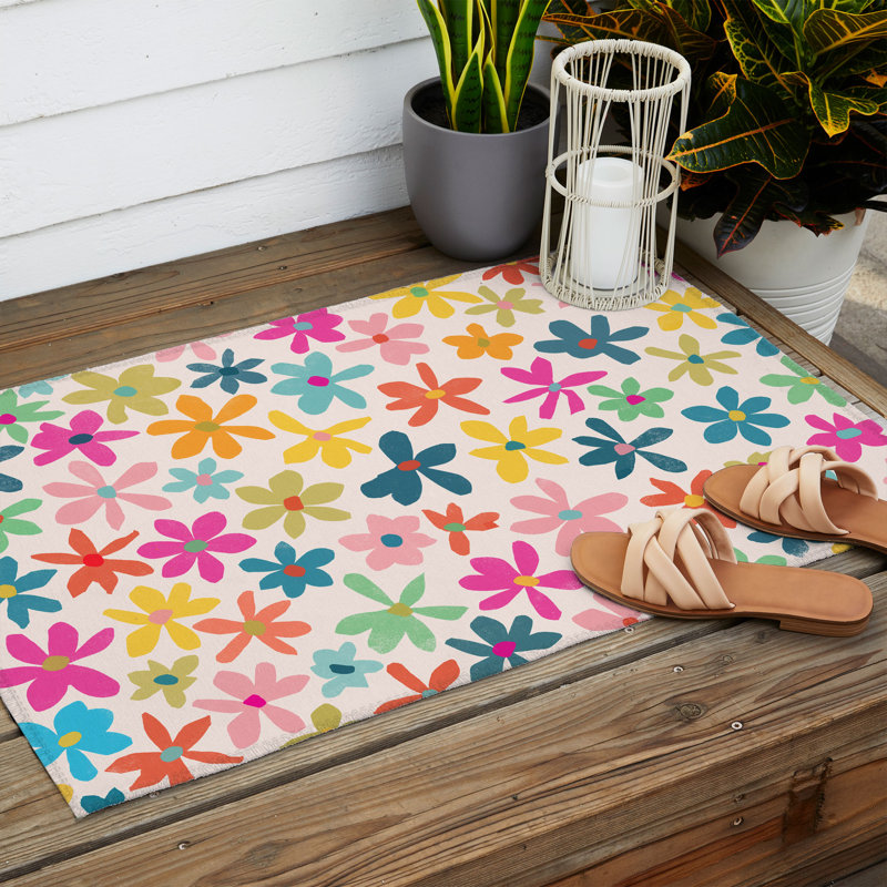 Floral Rug, Rectangle 2' x 3'