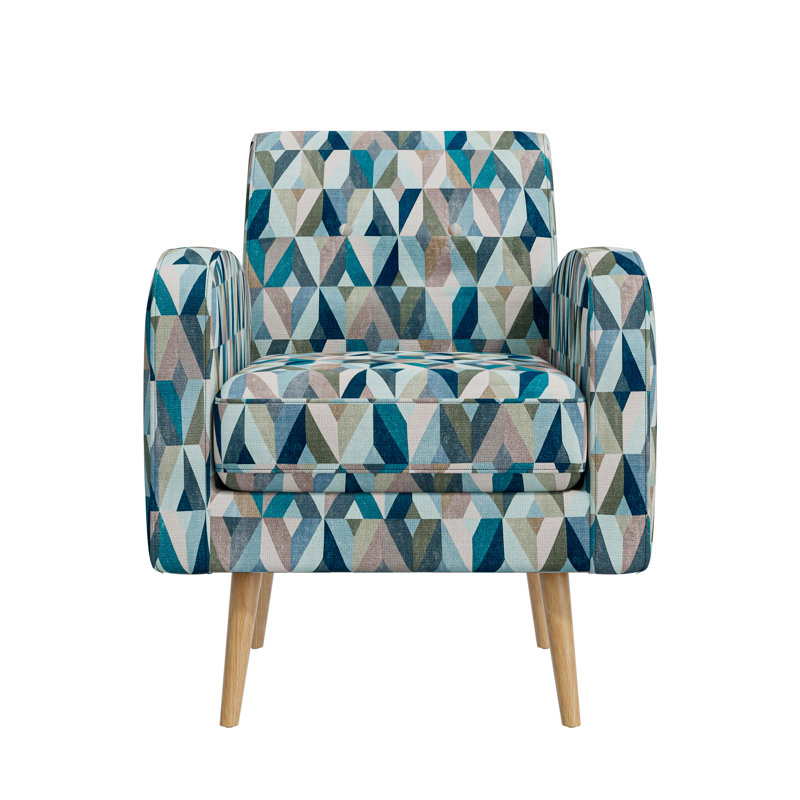 Jakyren Upholstered Armchair, Blue Polyester