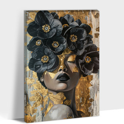  Black Girl Wall Art, Vibrant Abstract African American Woman Wall Art Prints, Rustic Contemporary Style Canvas Artwork Decor, Serene Colorful Painting for Bedroom Living Room Office Modern Display, 20x30 inches