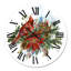 Poinsettia de Noël et cardinal rouge - Horloge murale traditionnelle-60282046