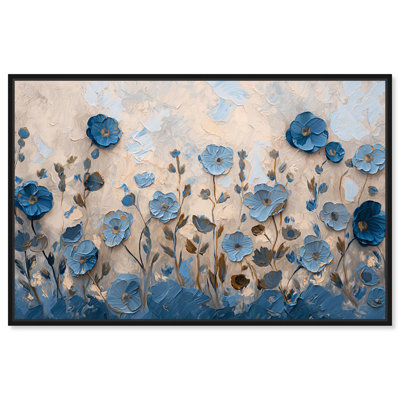 Cerulean Blue Flowers II Canvas Blue Floral Art by Art Remedy