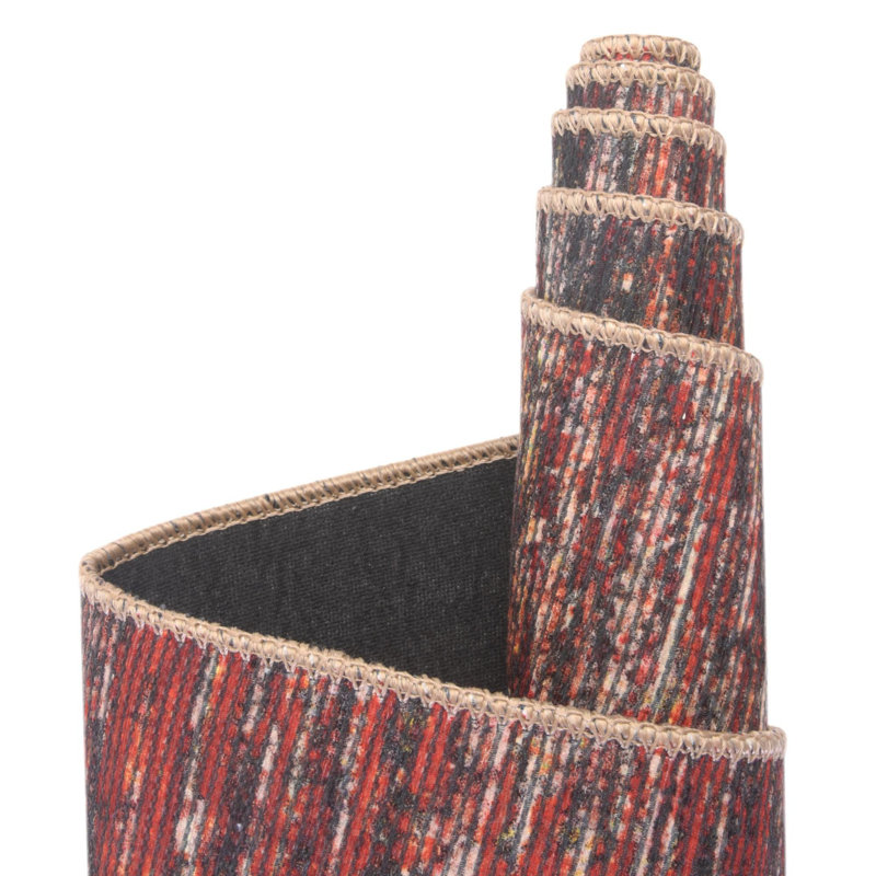 Tapis rouge / gris Montalto, Octogone 7 pi 7 po x 7 pi 7 po