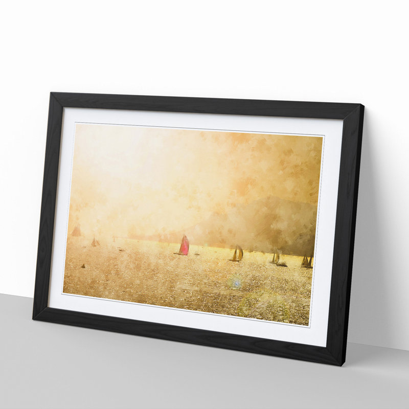 Sailing Boats - Picture Frame Graphic Art, 36cm H x 48cm W x 2cm D, Black Framed