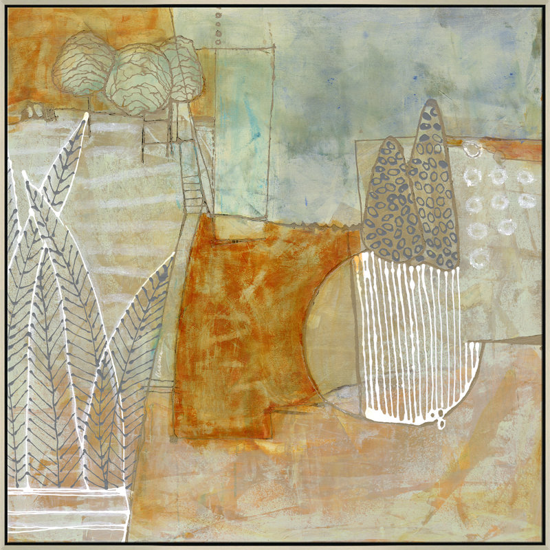 Landscape Designs Giclee On Canvas by Jill Krasner, Silver Framed